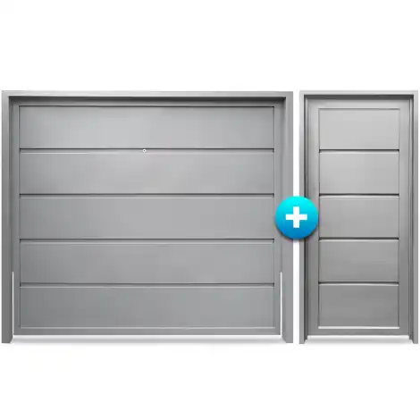Portón + Puerta chapa simple