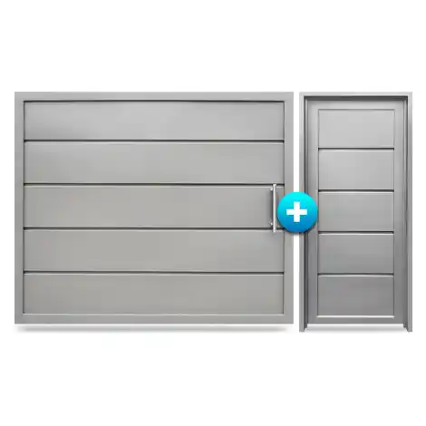 Portón + Puerta chapa simple