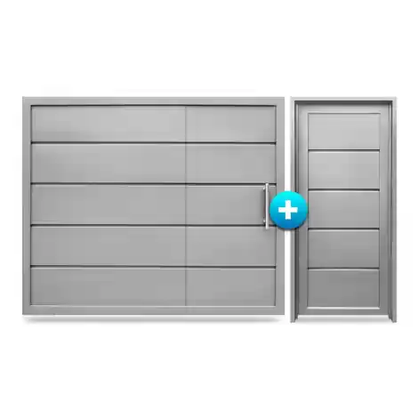 Portón con puerta de escape + Puerta chapa simple